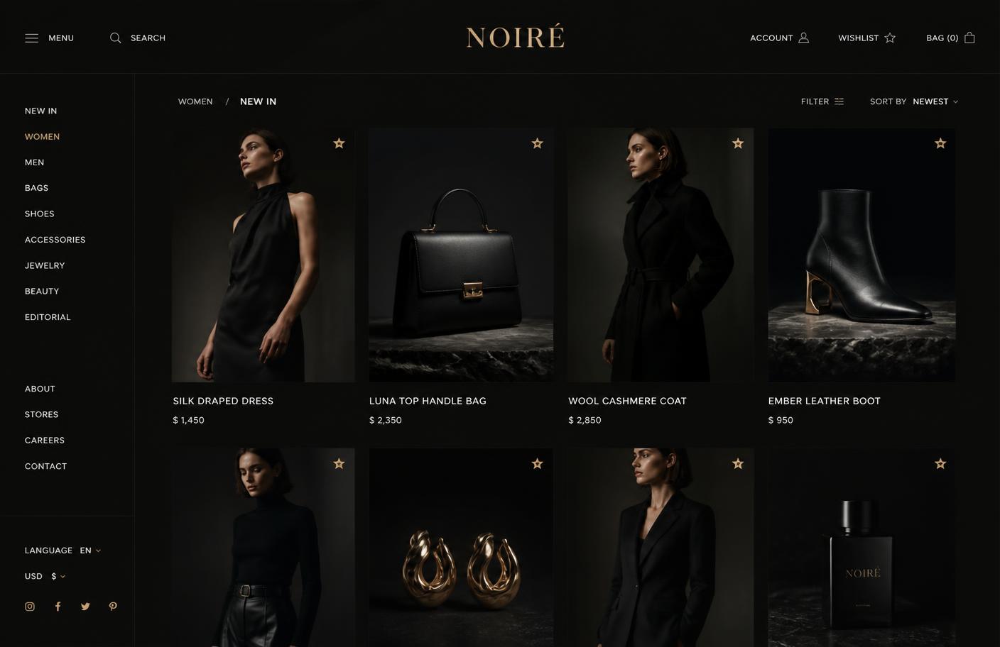 Conceito de site — Experiência para E-commerce